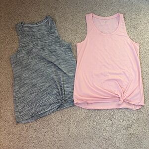 BCG Soft Pink Knotted Workout Tank and BCG Gray Knotted Workout Tank